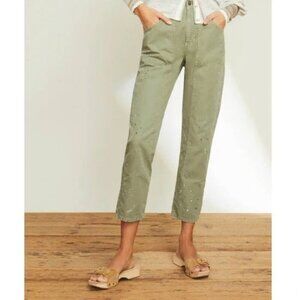 Veronica Beard Arya Straight Pants Paint Splatter Clover